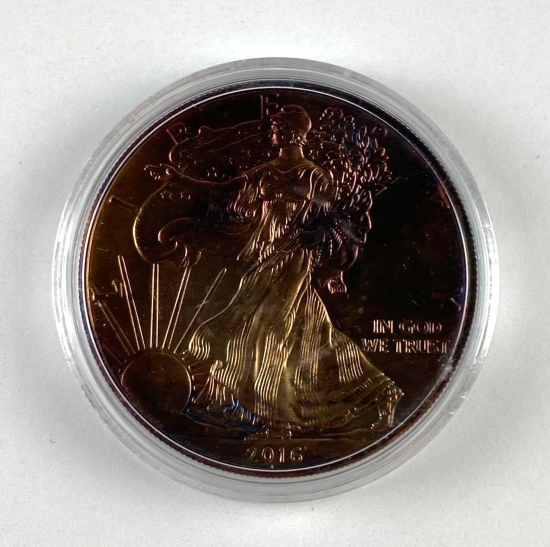 2016 US 1 Oz Burnished American Silver Eagle Round: 2016 US 1 Oz Burnished American Silver Eagle Round