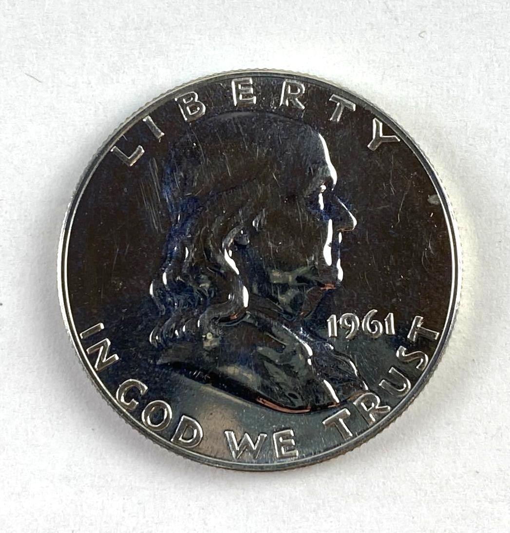 1961 US Franklin Silver Half Dollar: 1961 US Franklin Silver Half Dollar