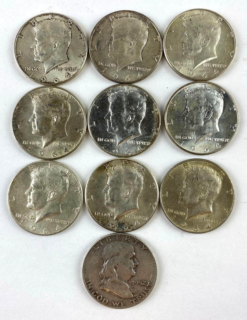 Group of 10 US Silver Half Dollars (1 of 2)