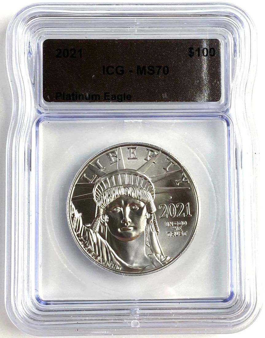 2021 US 1 Oz .999 Platinum Eagle ICG MS70 (1 of 2)