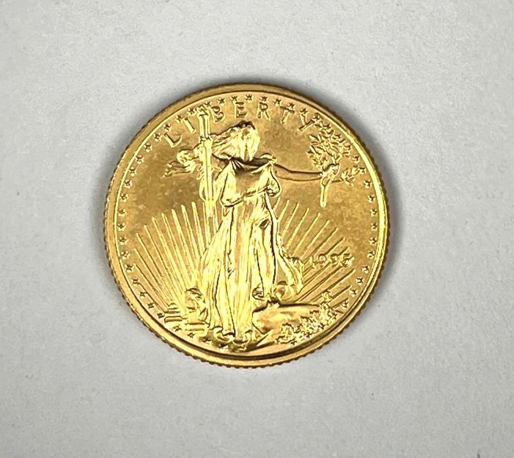 1995 US Mint $5 1/10th oz American Gold Eagle Coin: 1995 US Mint $5 1/10th oz American Gold Eagle Coin