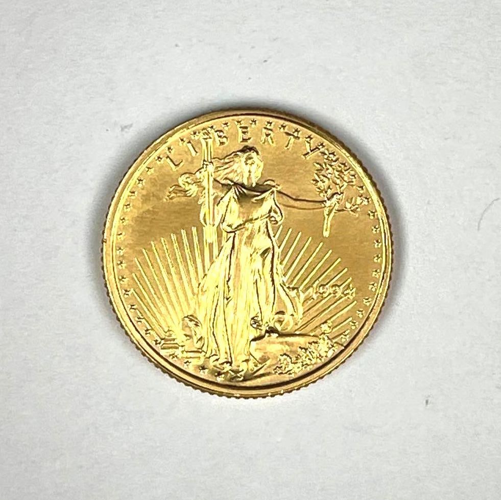 1994 US Mint $5 1/10th oz American Gold Eagle Coin (1 of 2)