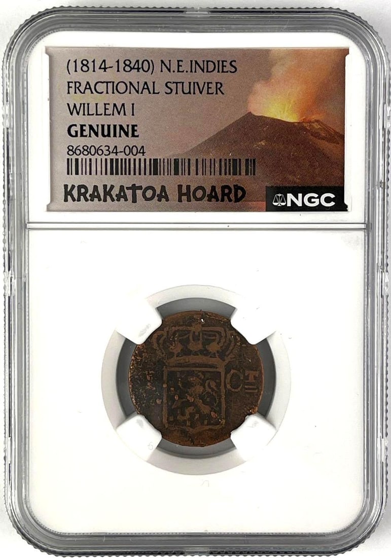1814-1849 NE Indies Fractional Stuiver Willie I NGC Genuine: 1814-1849 NE Indies Fractional Stuiver Willie I NGC Genuine