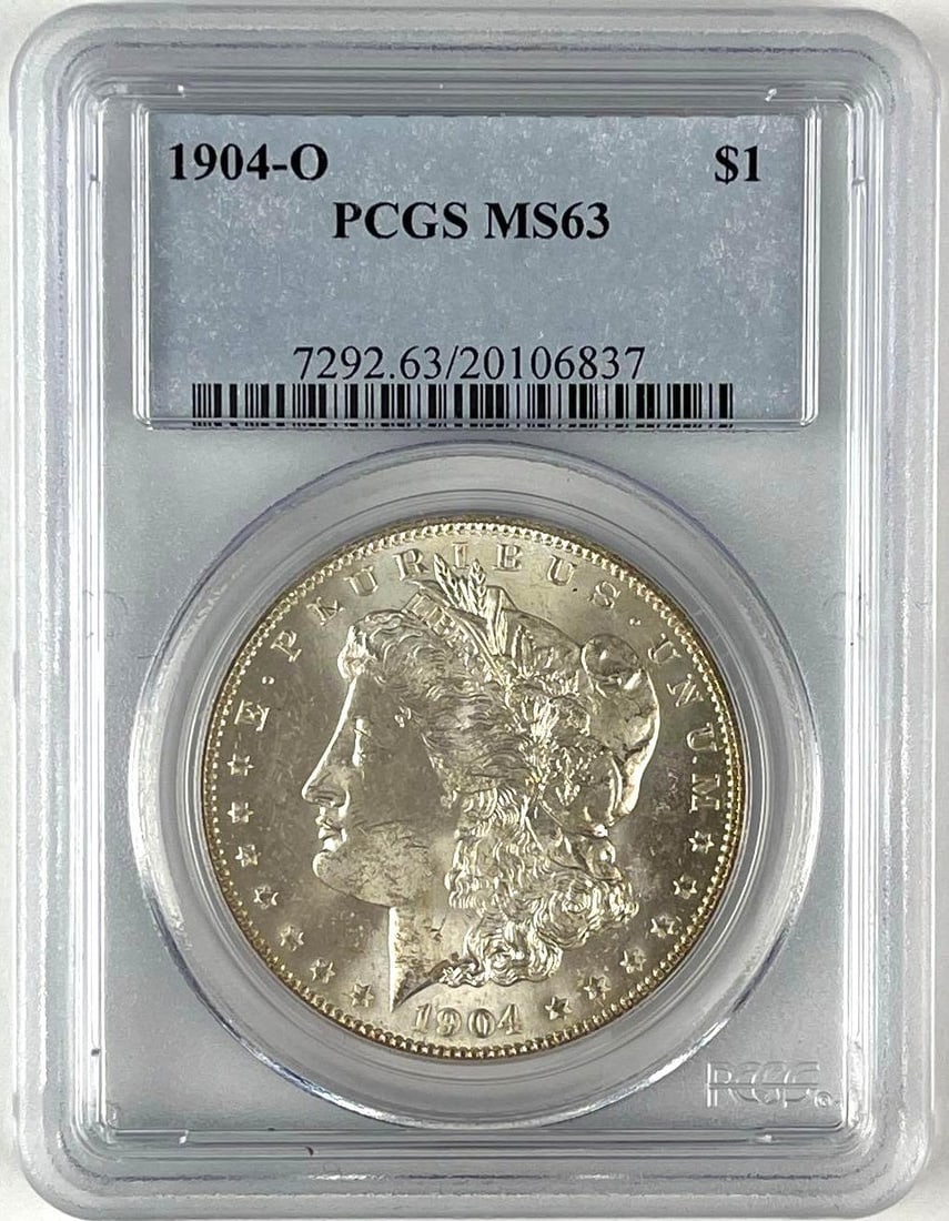 1904 O Morgan Silver Dollar PCGS MS63: 1904 O Morgan Silver Dollar PCGS MS63