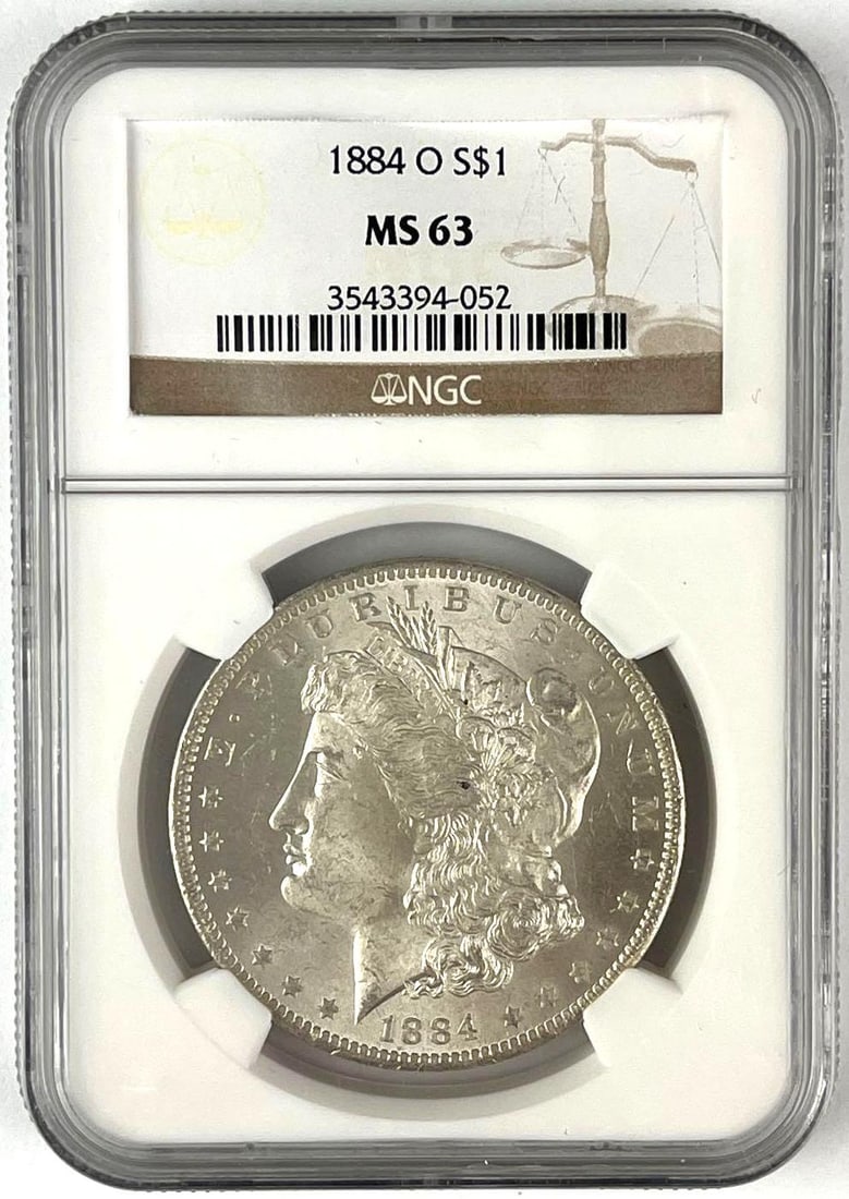 1884 O Morgan Silver Dollar NGC MS63: 1884 O Morgan Silver Dollar NGC MS63