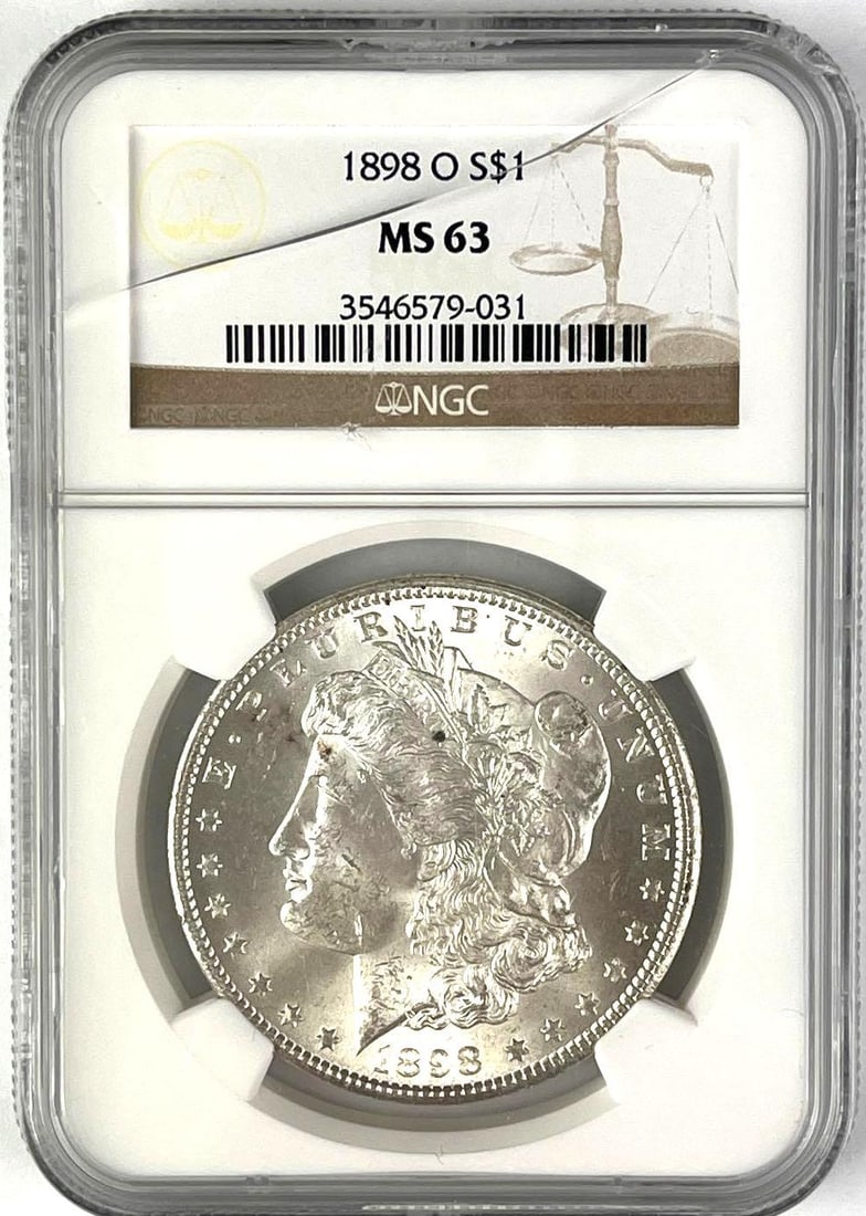 1898 O Morgan Silver Dollar NGC MS63: 1898 O Morgan Silver Dollar NGC MS63
