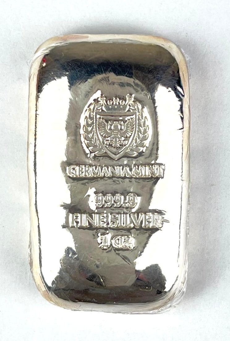 Germania Mint 1 oz 999.9 Fine Silver Ingot/ Bar (1 of 2)