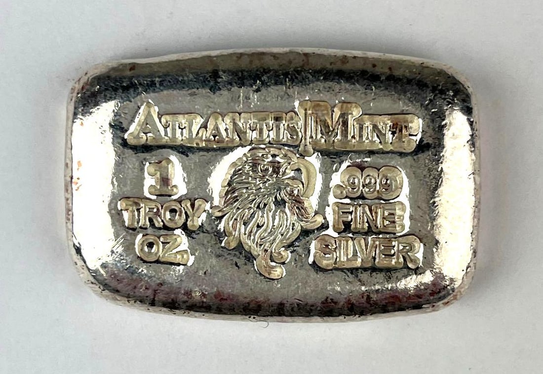 Atlantis Mint Eagle 1 oz .999 Fine Silver Ingot/ Bar: Atlantis Mint Eagle 1 oz .999 Fine Silver Ingot/ Bar