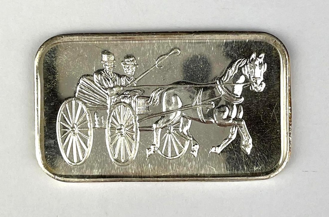 SilverTowne Horse and Carriage 1 oz .999 Fine Silver Ingot/ Bar: SilverTowne Horse and Carriage 1 oz .999 Fine Silver Ingot/ Bar