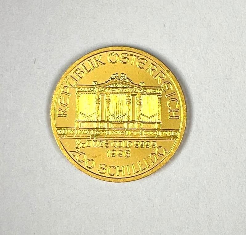 1998 Republic Osterreich 200 Schilling Philharmonic 1/10th oz 999.9 Fine Gold Coin: 1998 Republic Osterreich 200 Schilling Philharmonic 1/10th oz 999.9 Fine Gold Coin