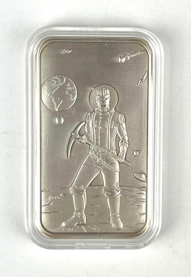 Pit Bullion Prospector Labs Droid Miner 1 oz .999 Fine Silver Ingot/Bar: Includes COA, Mintage of 100
