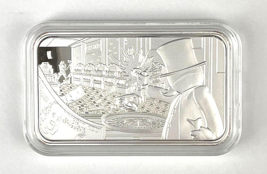 Pit Bullion Heist The Casino 1 oz .999 Fine Silver Ingot/ Bar: Includes COA, Mintage of 100