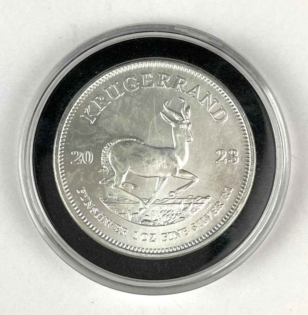 2023 South Africa Krugerrand 1 oz .999 Fine Silver Coin: 2023 South Africa Krugerrand 1 oz .999 Fine Silver Coin