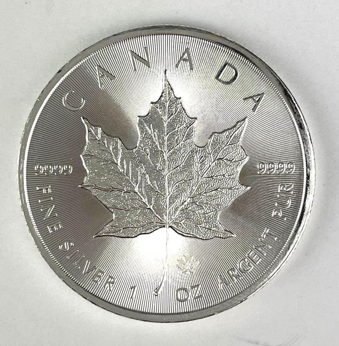 2014 Canada $5 Maple Leaf with Maple Leaf Privy 1 oz 9999 Fine Silver Coin (1 of 2)