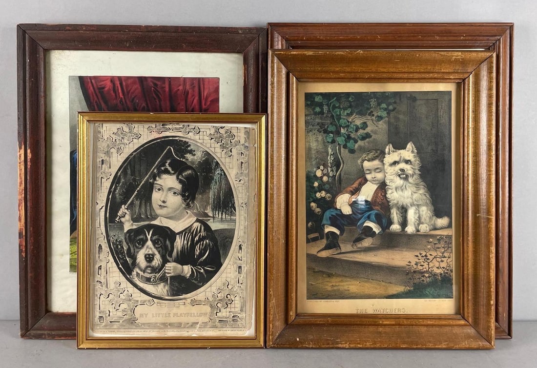 Group of Antique Currier and Ives Children Lithographs (1 of 5)