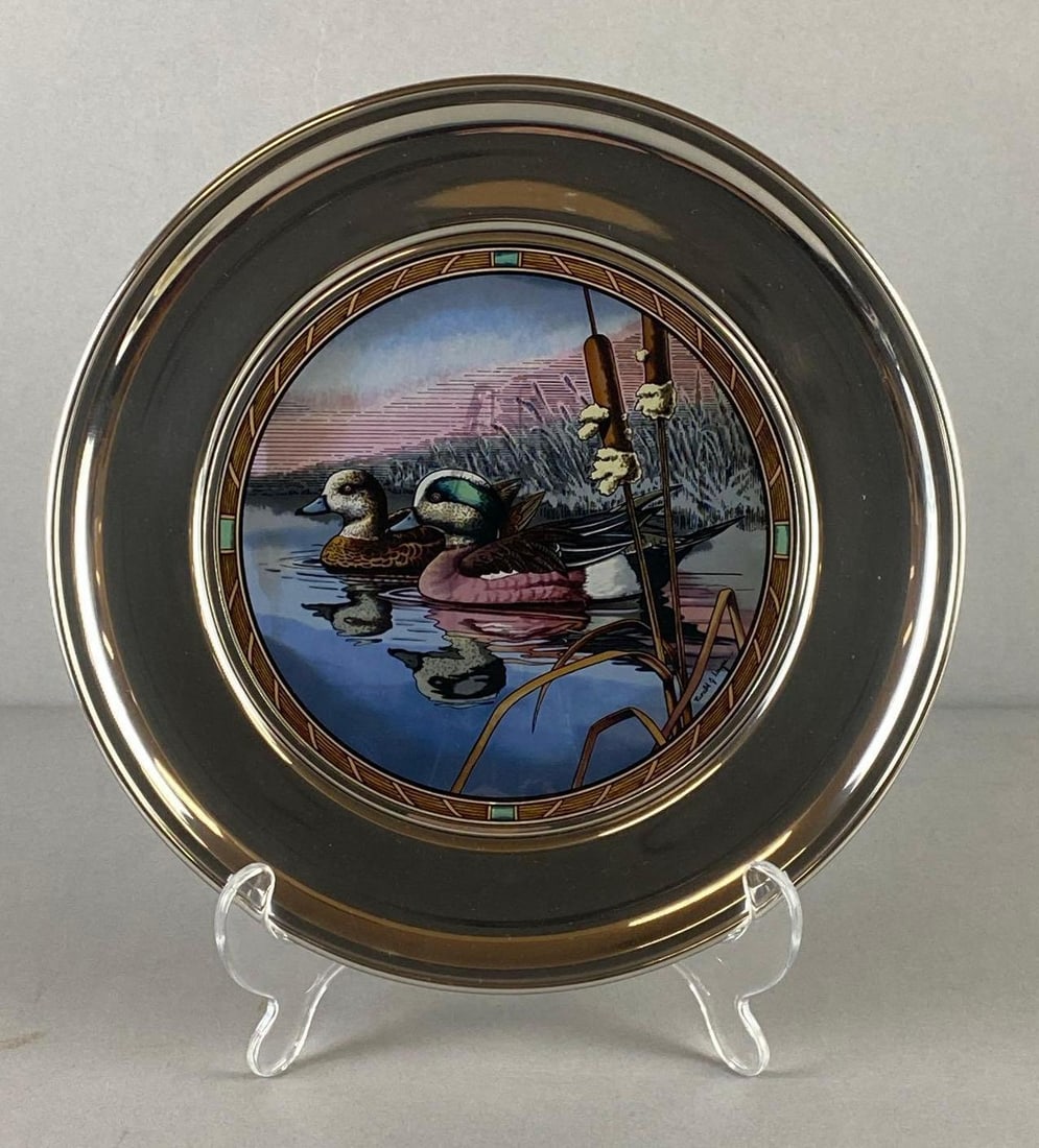 1990 American Widgeons Stain Glass Pewter Plate (1 of 7)