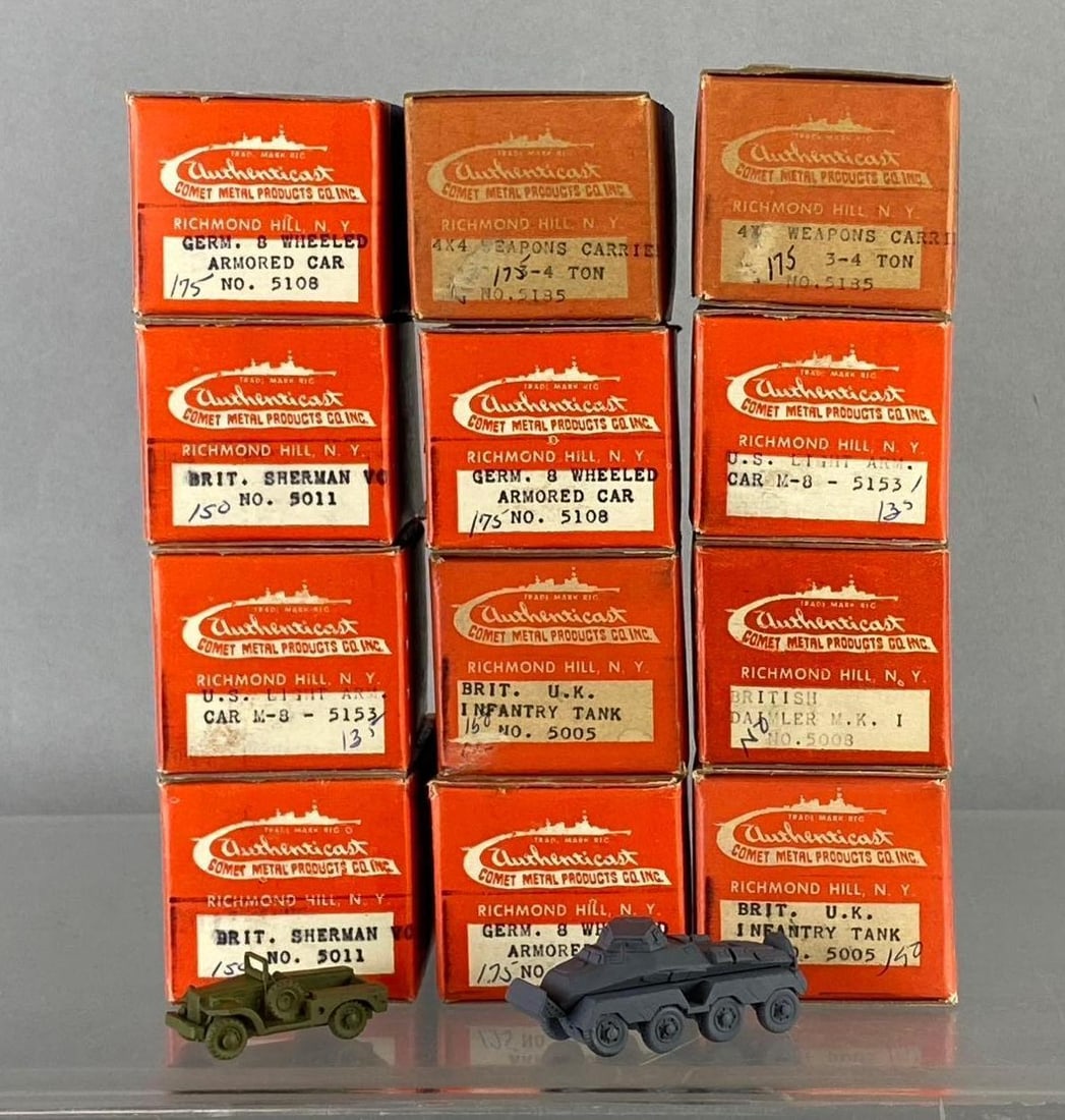 Group of 12 Comet Metal Products Die Cast Military Vehicles (1 of 3)