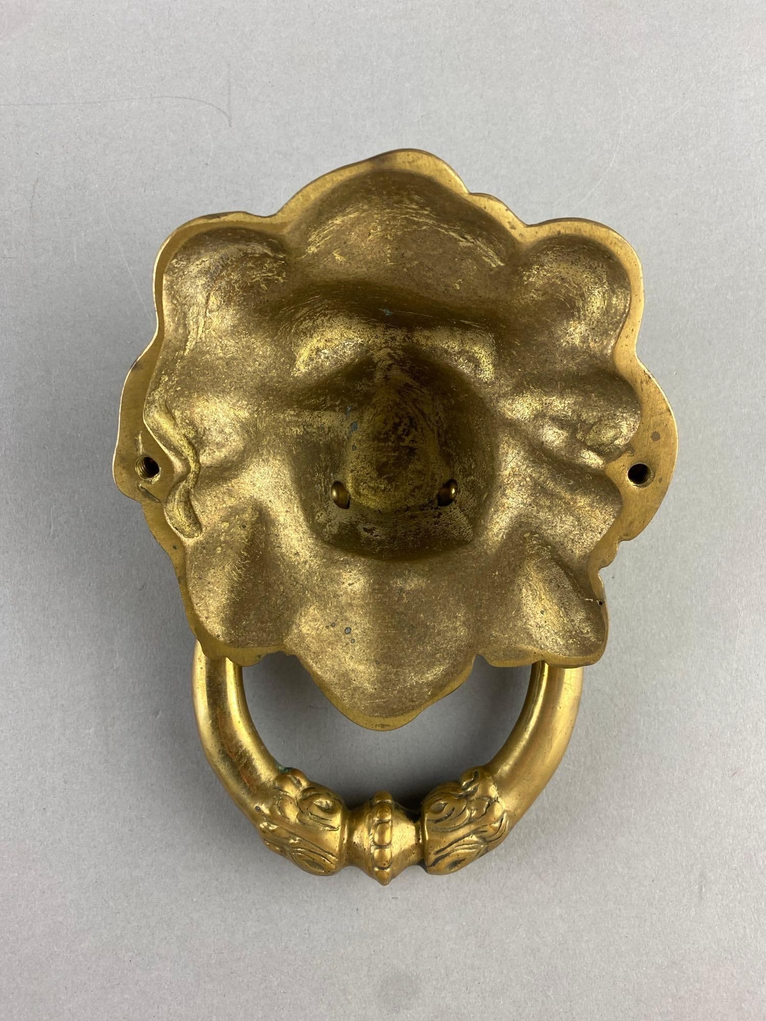 Solid Brass Lion Head Door Knocker - 2