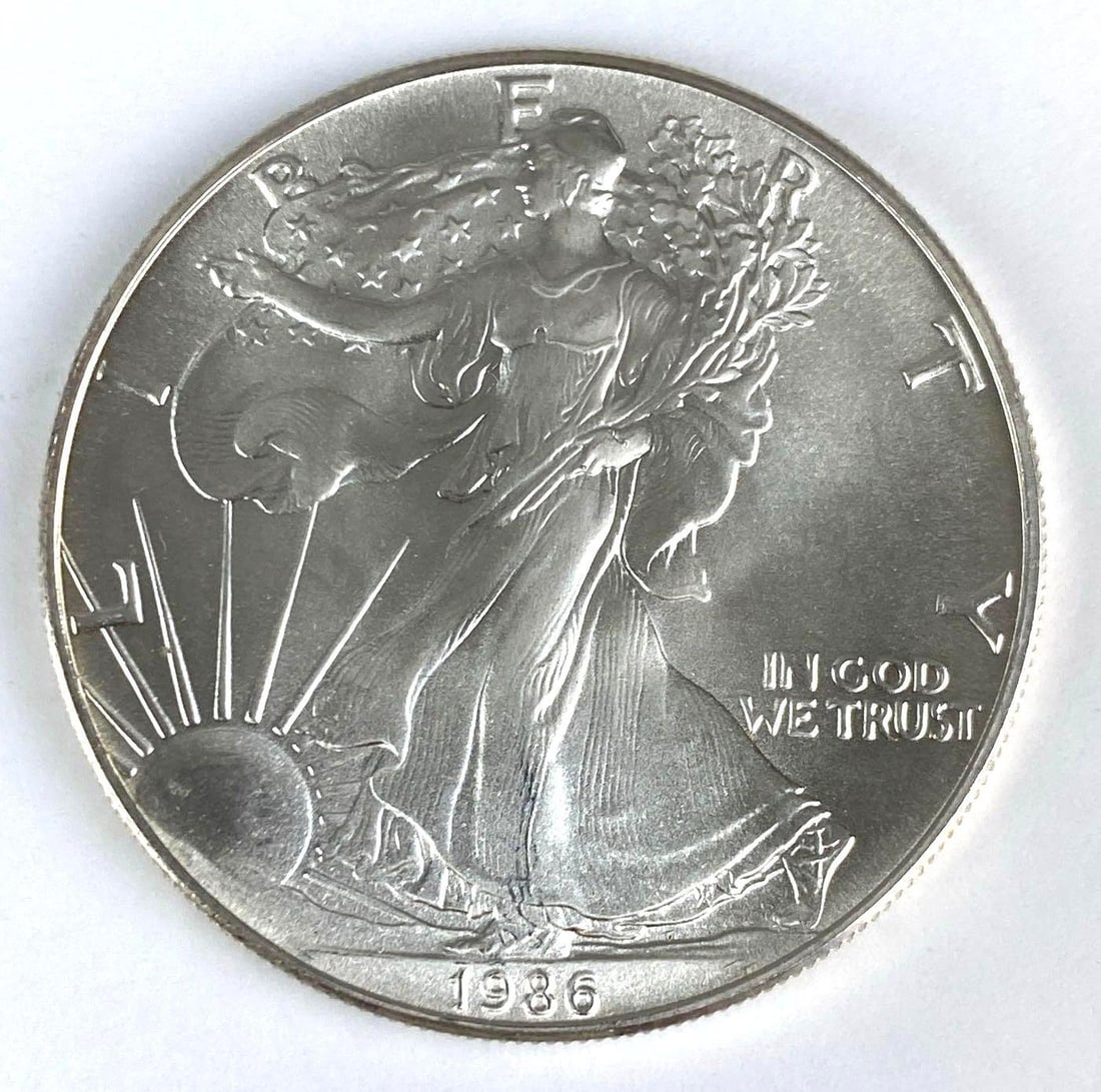 1986 Silver Eagle 1 Oz Fine Silver $1 Coin (1 of 2)