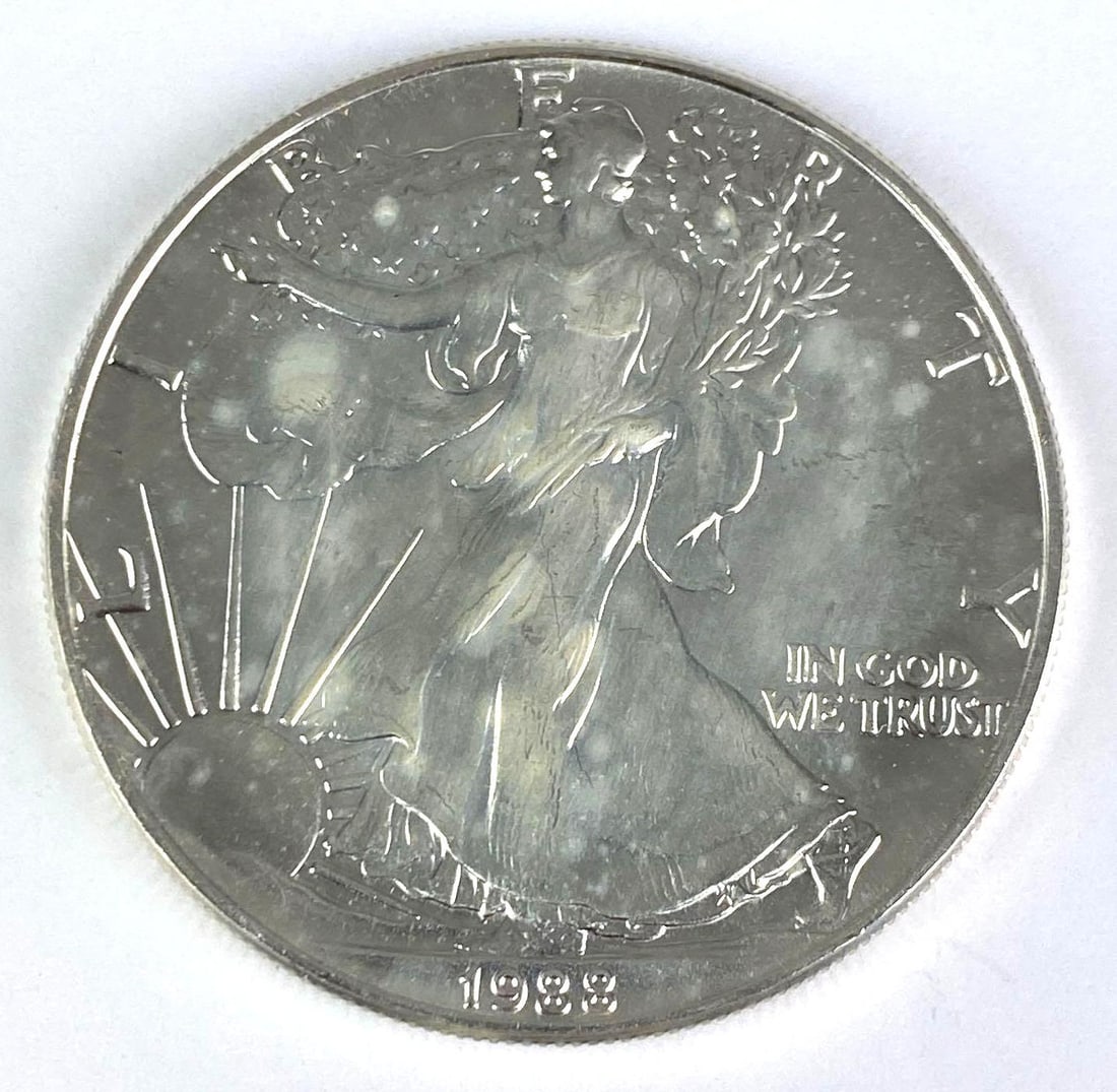 1988 Silver Eagle 1 Oz Fine Silver $1 Coin (1 of 2)