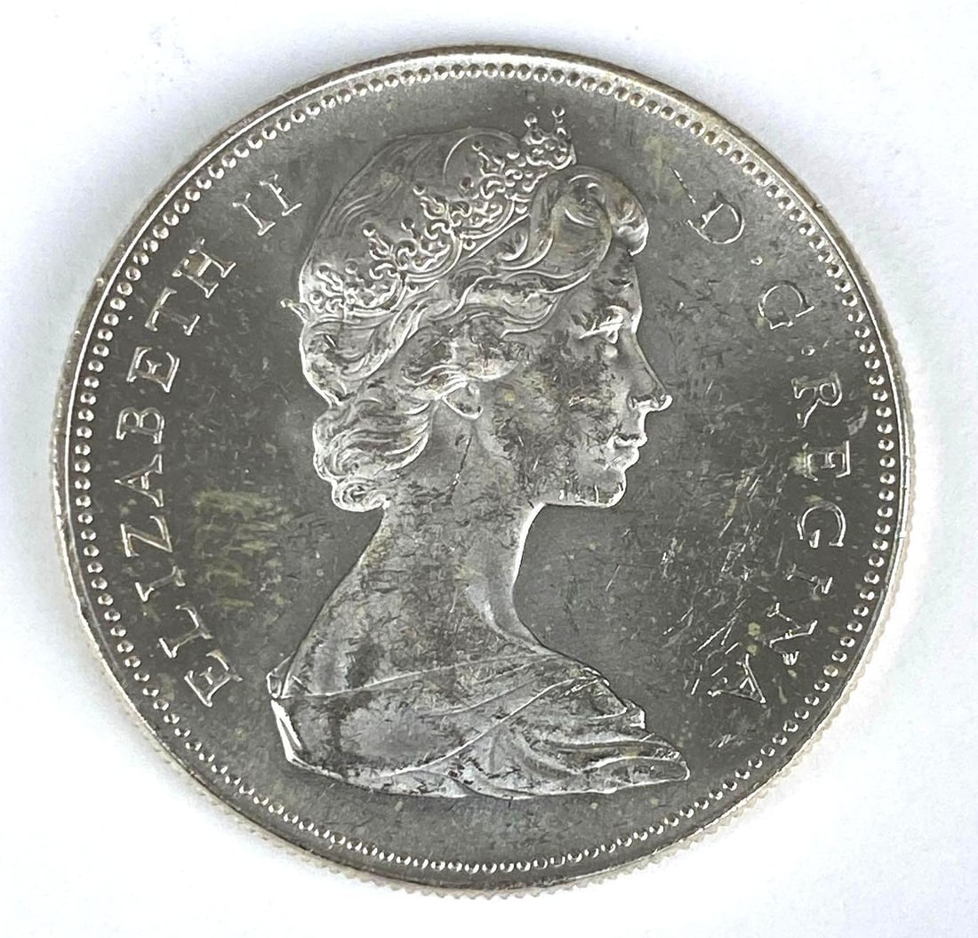 1965 Canadian Queen Elizabeth II Silver Dollar Coin (1 of 2)