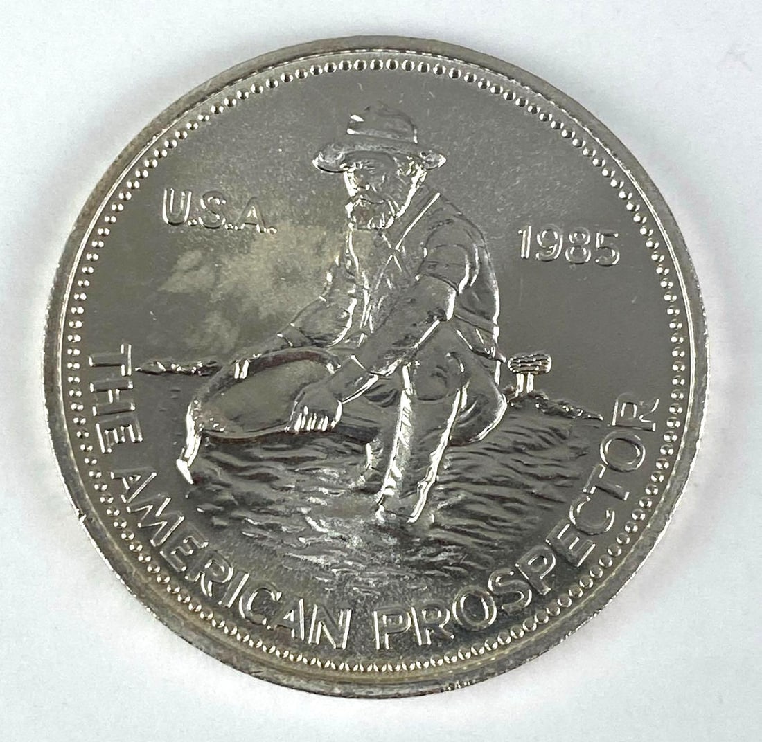 1985 Engelhard The American Prospector 999+ Fine Silver 1 Oz Round (1 of 2)