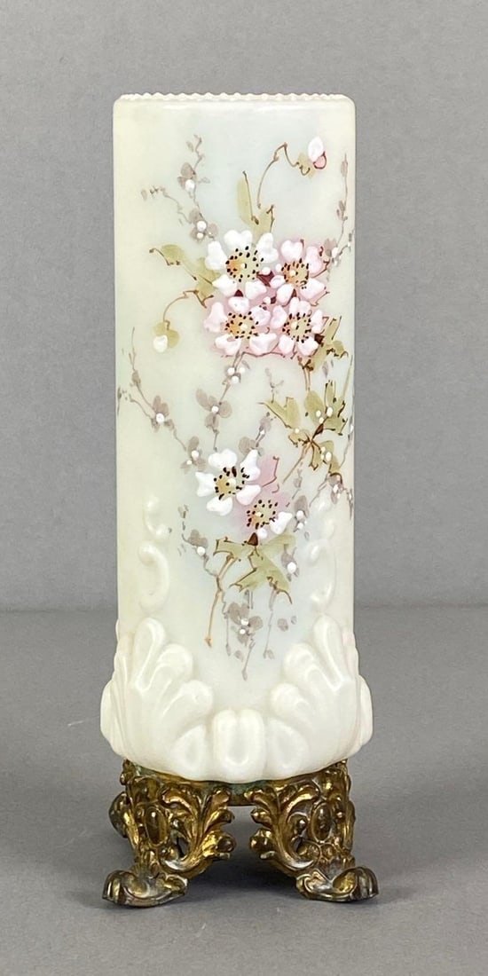Wave Crest Style Hand Painted Art Glass Vase (1 of 4)
