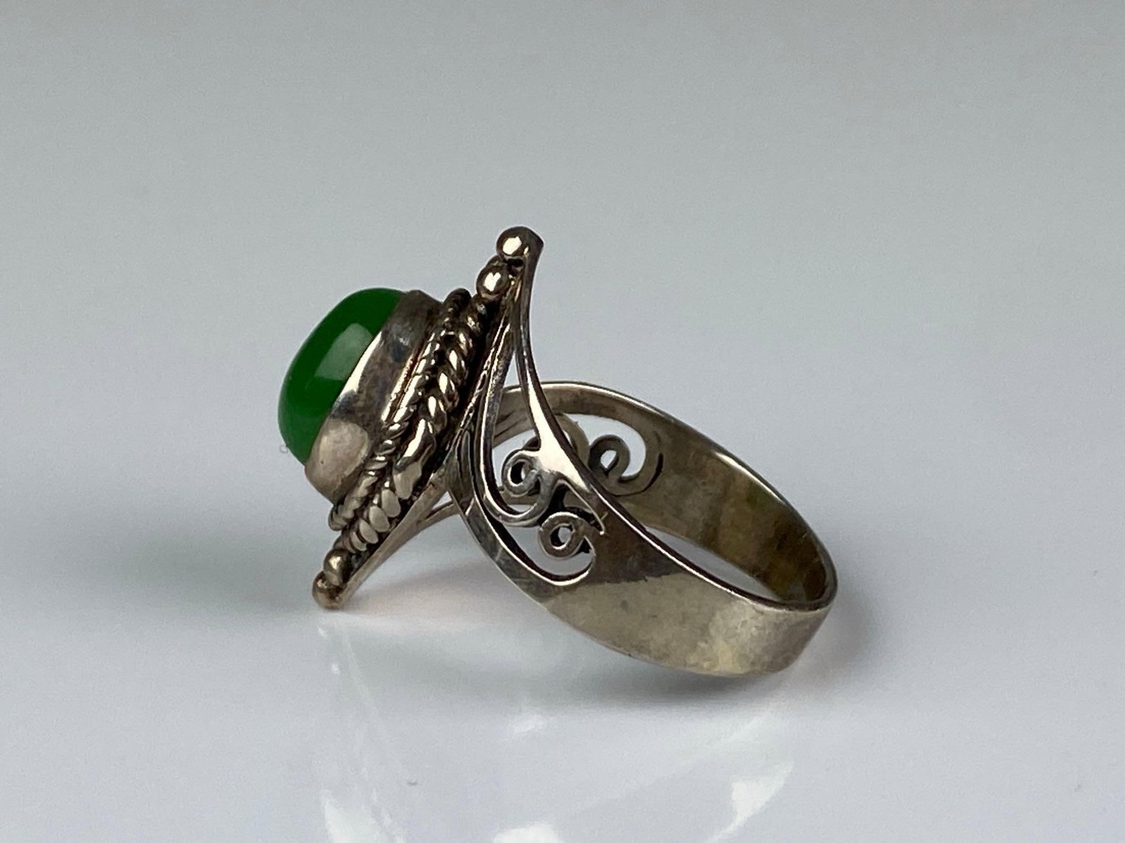 Sterling Silver Jadeite Ring - 2