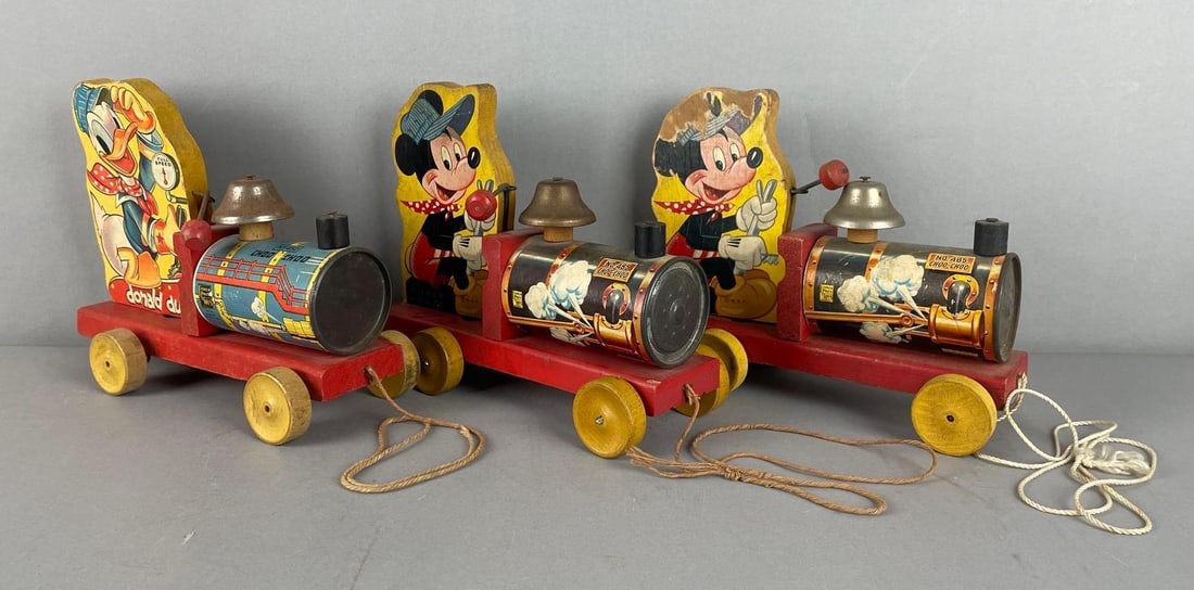 Group of Vintage Fisher Price Disney Choo-Choo Wood Pull Toys (1 of 3)