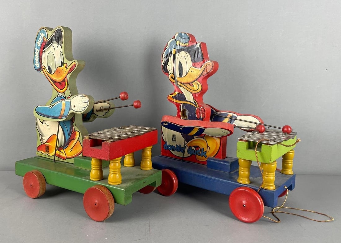 Group of 2 Vintage Fisher Price Disney Donald Duck Wood Pull Toys (1 of 3)