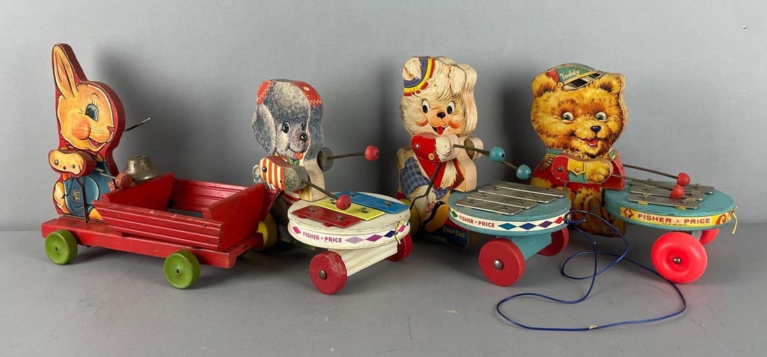 Group of Vintage Fisher Price Xylophone Wood Pull Toys (1 of 2)