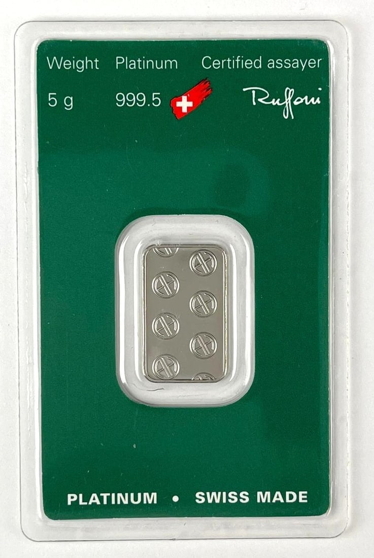 Argor Heraeus 5 Gram 999.5 Platinum Ingot/ Bar (1 of 2)