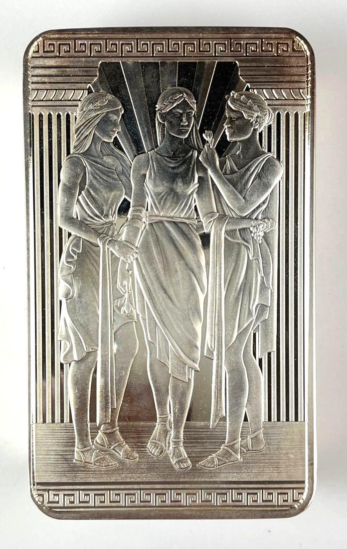 The Royal Mint The Three Graces 100 oz 999.9 Fine Silver Ingot/ Bar (1 of 3)
