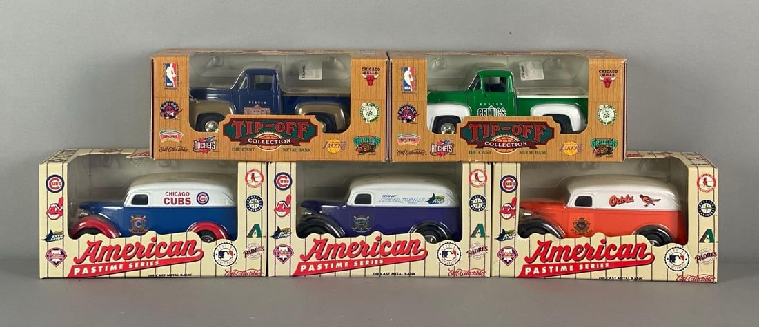 Group of Die-Cast Sports Branded Vehicles Coin Banks (1 of 3)