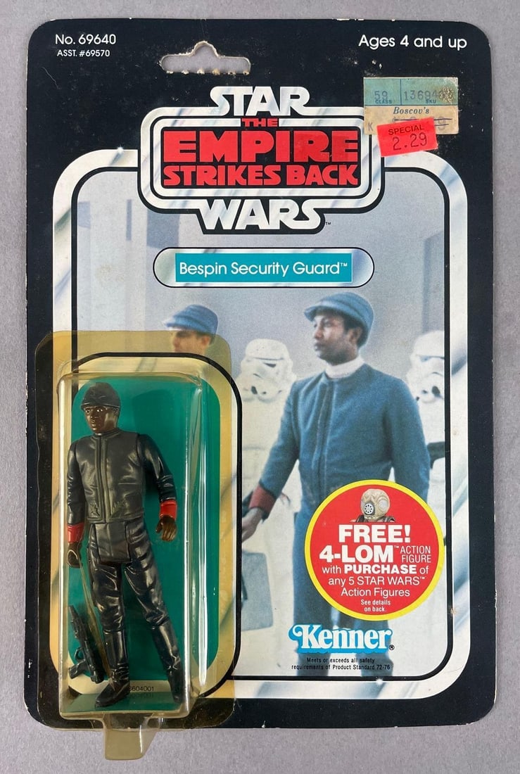 1982 Kenner Star Wars The Empire Strikes Back Bespin Security Guard Action Figure: Punched original packaging, dented blister
