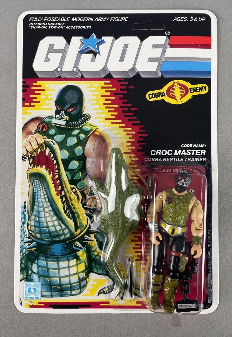 RECARDED 1986 Hasbro G.I. Joe Croc Master Action Figure (1 of 3)
