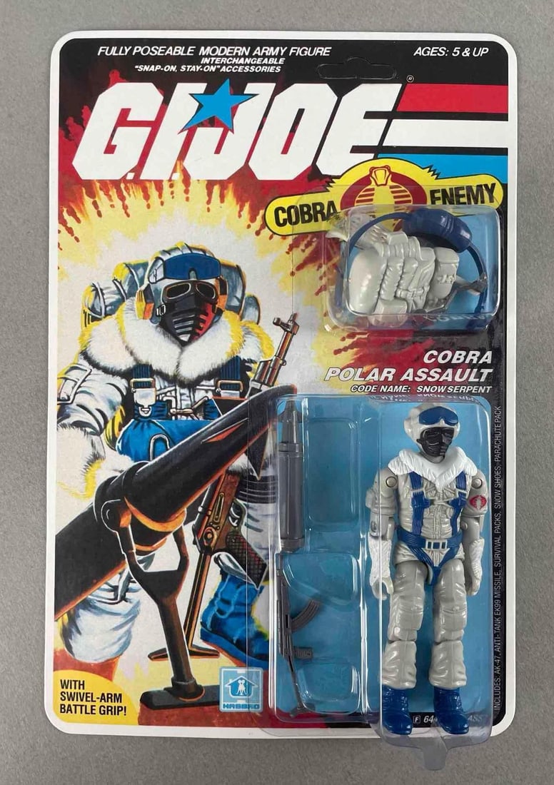 RECARDED 1985 Hasbro G.I. Joe Cobra Polar Assault Action Figure (1 of 3)