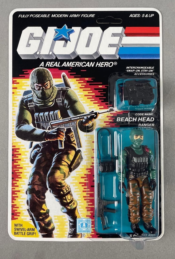 RECARDED 1985 Hasbro G.I. Joe Beach Head Action Figure (1 of 3)