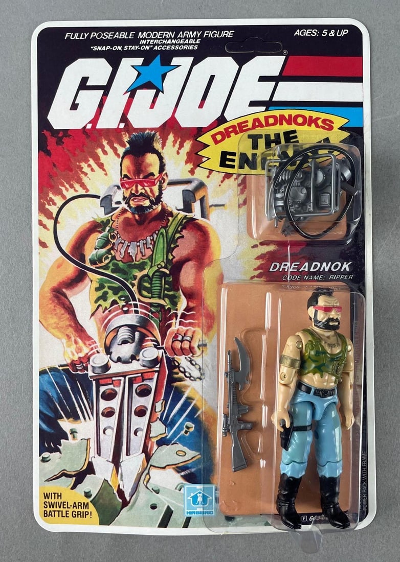 RECARDED 1984 Hasbro G.I. Joe Dreadnok Action Figure: Reproduction packaging, ripper