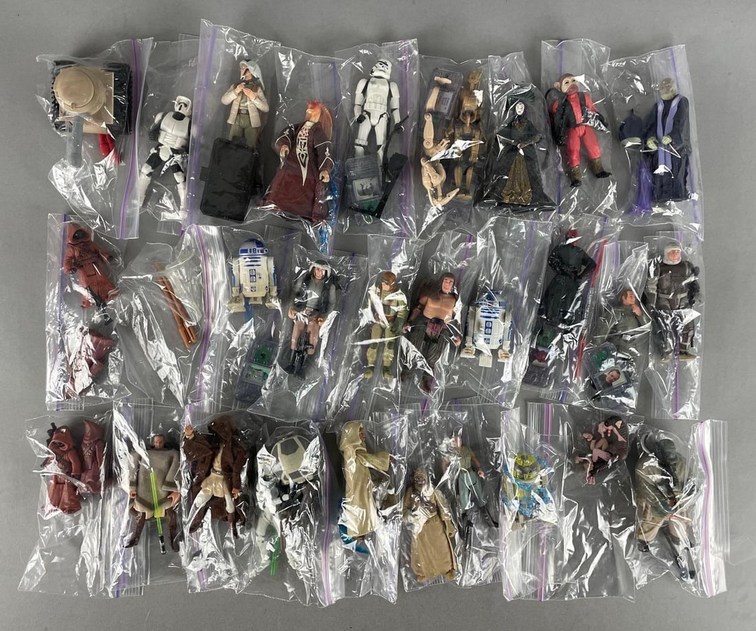 Group of Modern Star Wars Action Figures: Includes Darth maul, stormtroopers