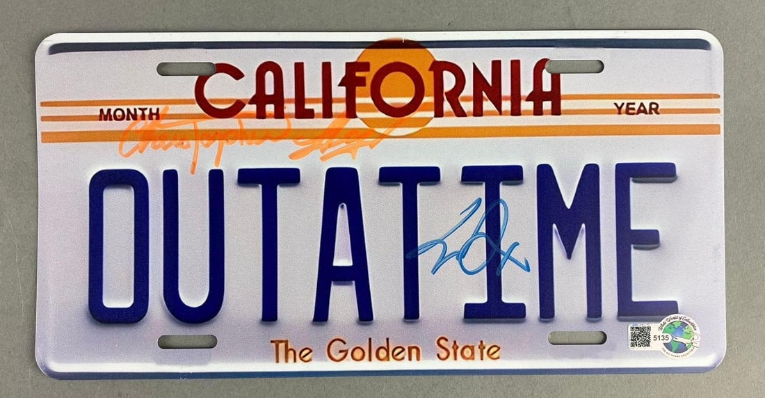 SIGNED Back To The Future Outatime License Plate (1 of 5)