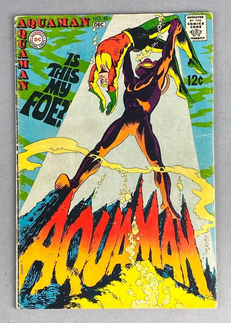 DC Aquaman “Is This My Foe?? No.42 Comic Book: December 1968 Issue. measures L 10 x W 7 inches.