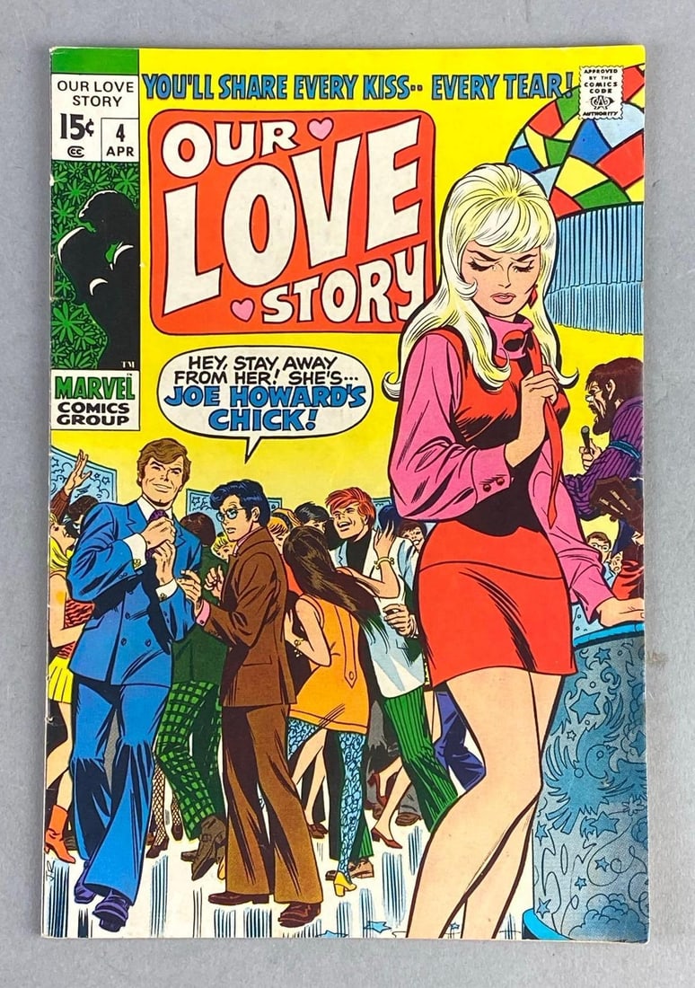 Marvel Our Love Story Vol.1 No.4 Comic Book: April 1970 Issue. Measures L 10 x W 7 inches.