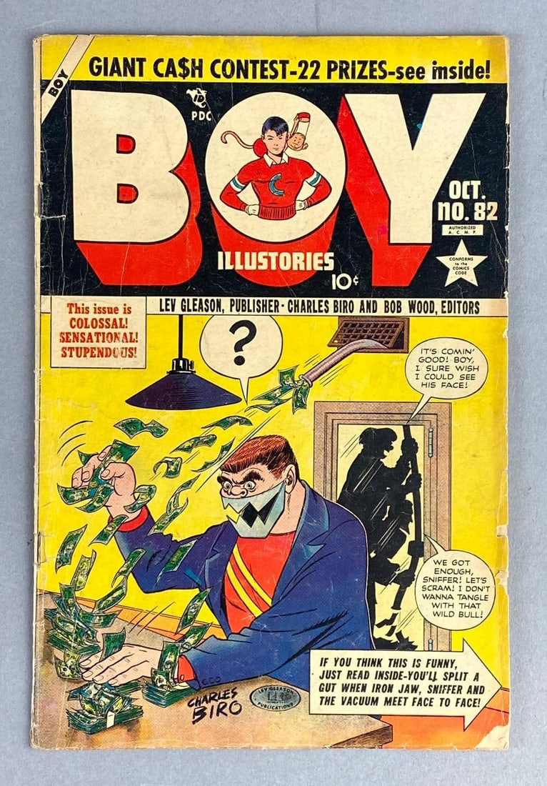 Lev Gleason Publications Boy Illustories Vol.1 No.82 Comic Book: October 1952 Issue. Measures L 10 x W 7 inches.