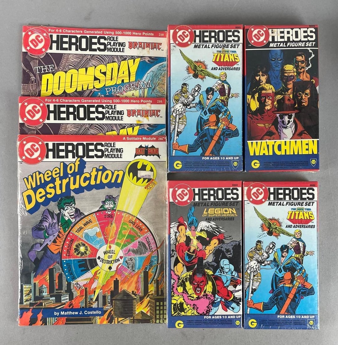 Group of DC Heroes Metal Figure Sets and Role Playing Modules (1 of 2)