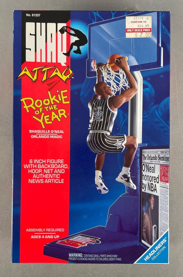 1993 Kenner Shaq Attack Rookie of the Year Figure: 6" figure with backboard