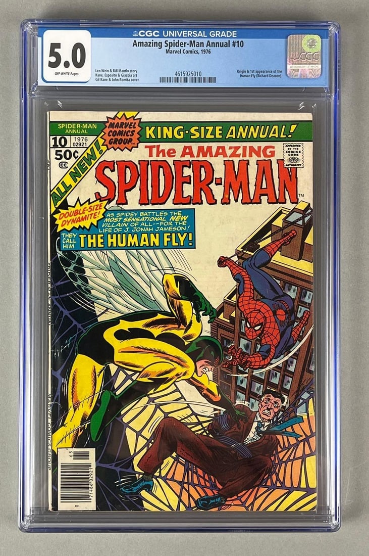 Marvel Comics Amazing Spider Man Annual No.10 CGC 5.0: 1976, Origin and 1st appearance of the Human Fly (Richard Deacon), Len Wein, Bill Mantlo, Kane, Esposito, Giacoia, John Romita