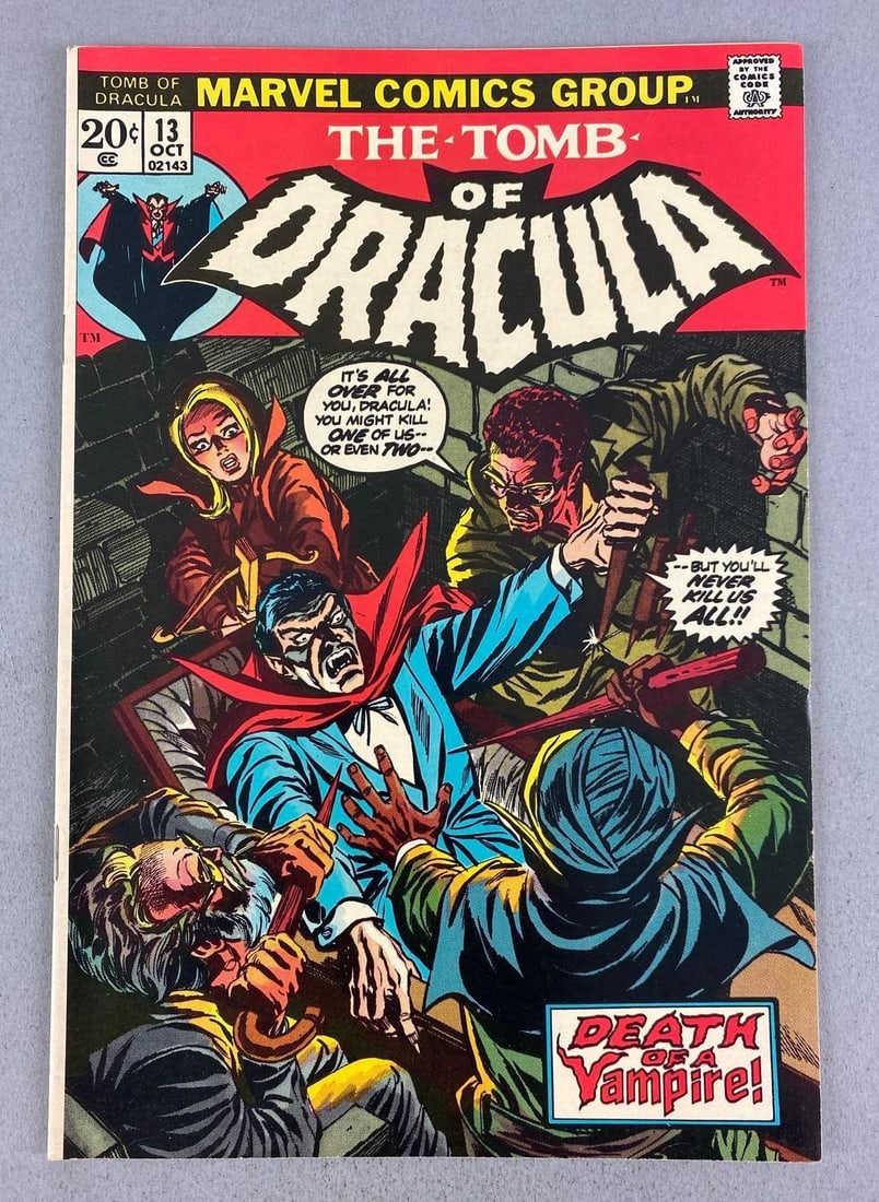 Marvel Comics Tomb of Dracula No. 13: 1973 Bronze Age, 20¢, bagged and boarded