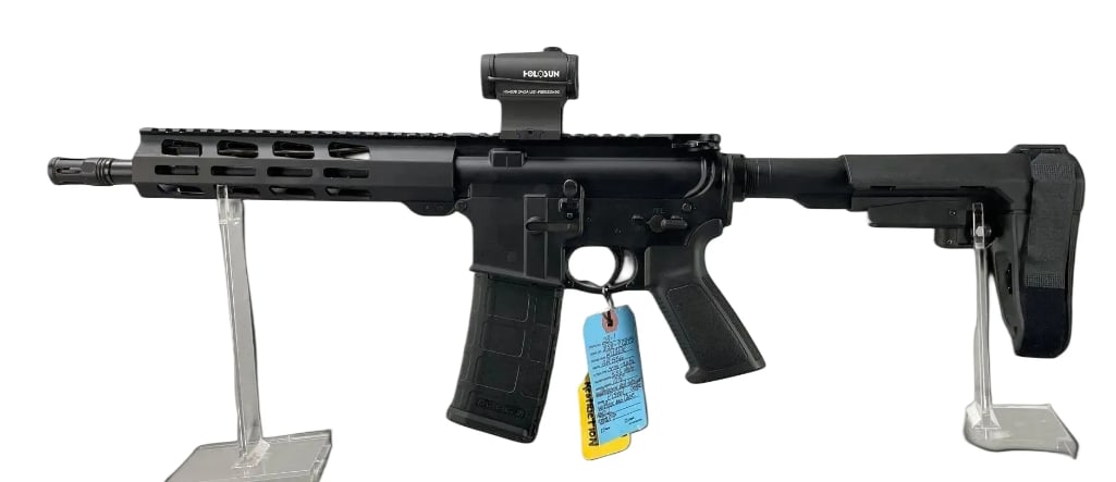 Ruger AR-556 5.56 NATO Cal. Semi Auto Pistol: Illinois Residents May Not Participate In This Lot (Illinois Banned Item). S/N: 858-97845, holosun red dot scope, includes 2 magazines, box and manual