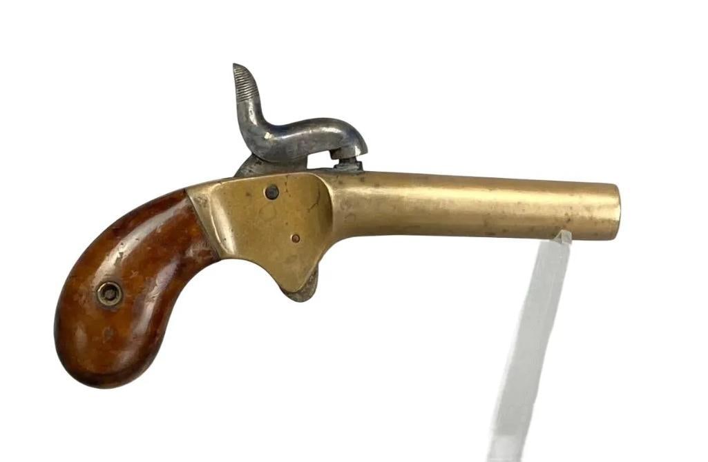 Mississippi Derringer .41 Cal Blackpowder Percussion Pistol with Original Box: S/N: 7938. Measures 5 1/2” in length.